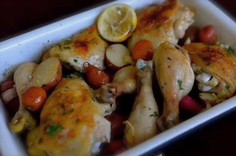 Рецепт приготовления куриных ножек с картошкой в духовке