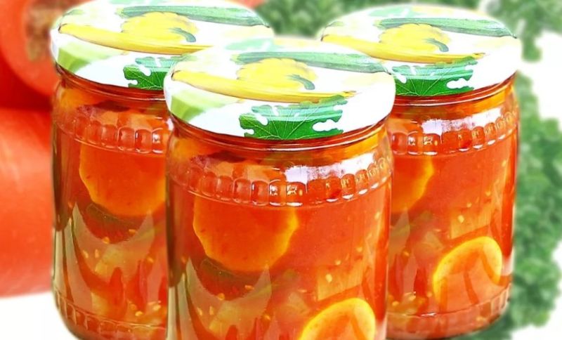 Салат тещин язык из кабачков на зиму: 5 рецептов салата с томатной пастой