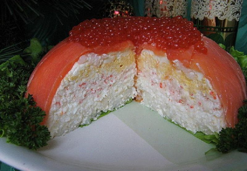 салат морской торт в разрезе